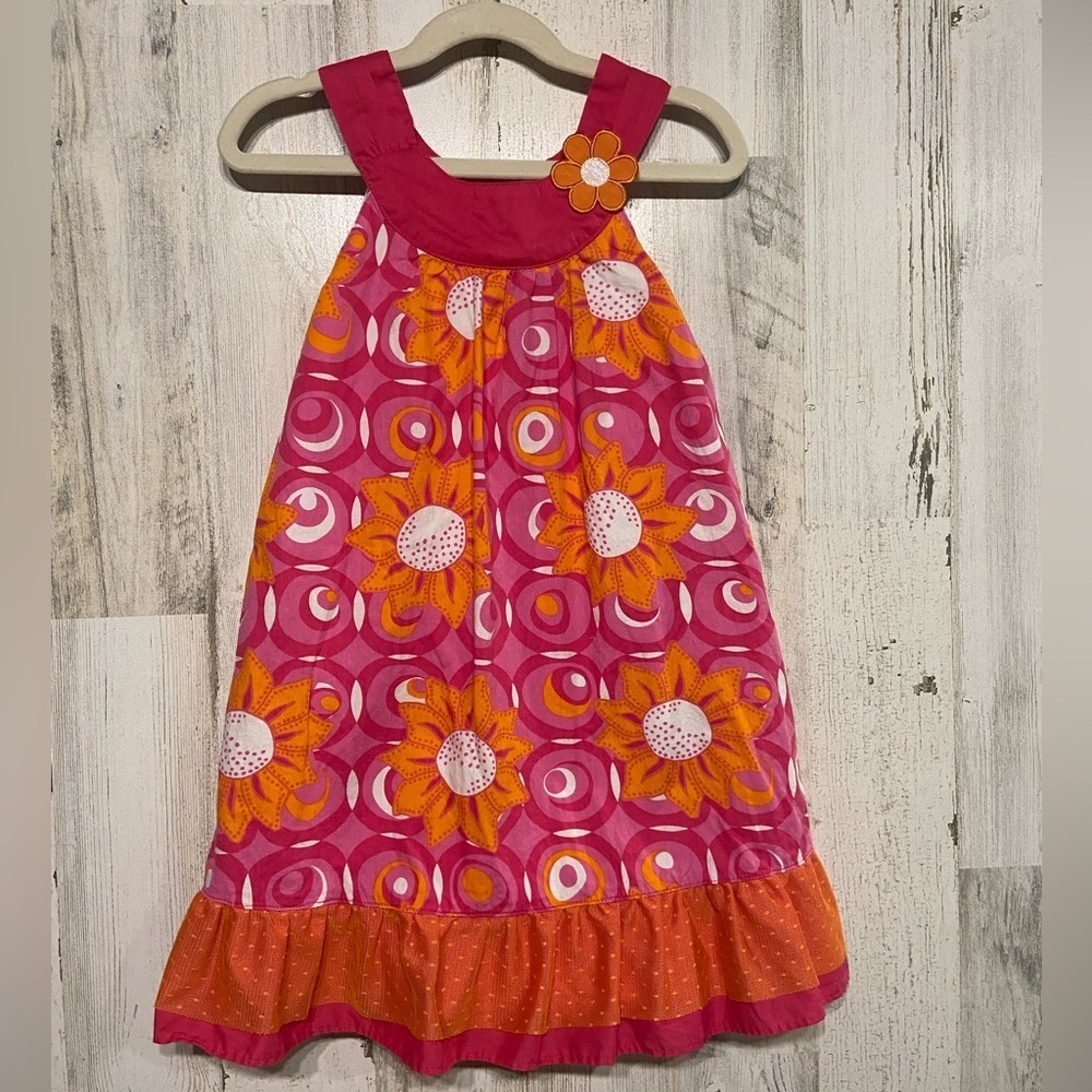 Penelope Mack Pink Orange Sleeveless Summer Dress 6